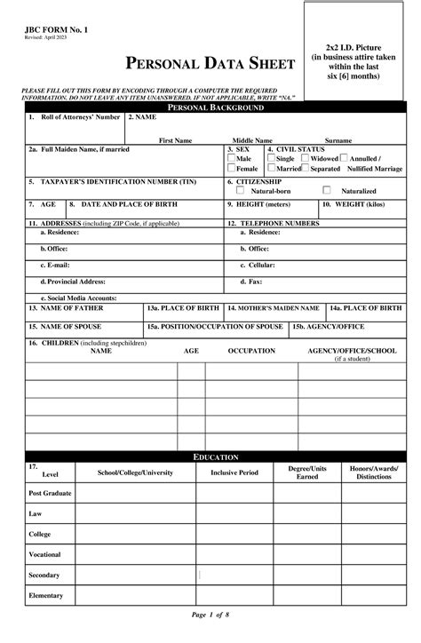 jbc downloadable forms|PERSONAL DATA (S HEET.